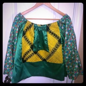 Xhunca Store shoulder-less blouse (hand made)